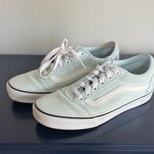 Vans Light Mint and White Old Skool Sneakers